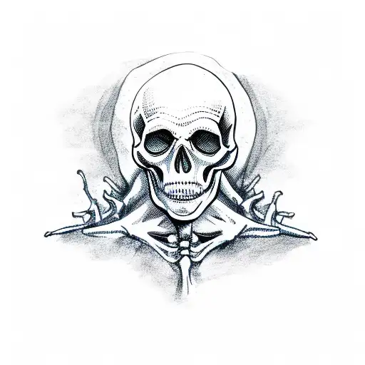 Headless Skeleton Standing With Skull In Hands