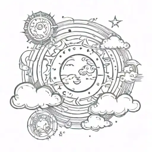 Moon And Sun On Clouds Wrap