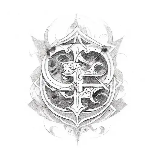 A Tattoo Design Combining The Initials 'T' And 'A' In A Creative And Artistic Way