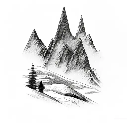 Mountain Scene With God And Peace