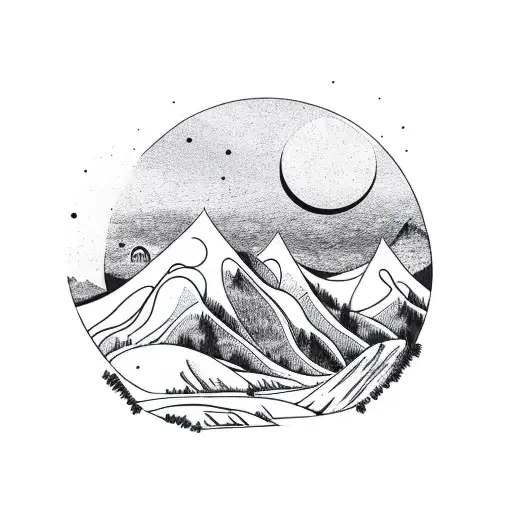 Mountain Scene With Peace