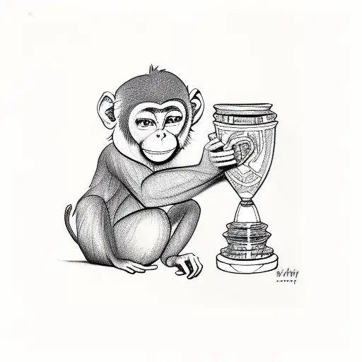 Monkey With Playing Chips