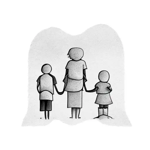 Family Holding Hands Abstract