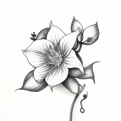 Sad Soft Droopy Clematis Flower With Soft Vine Design