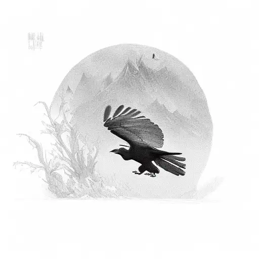 Crow Black Flying