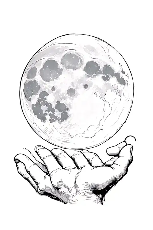 A Hand Holds The Full Moon