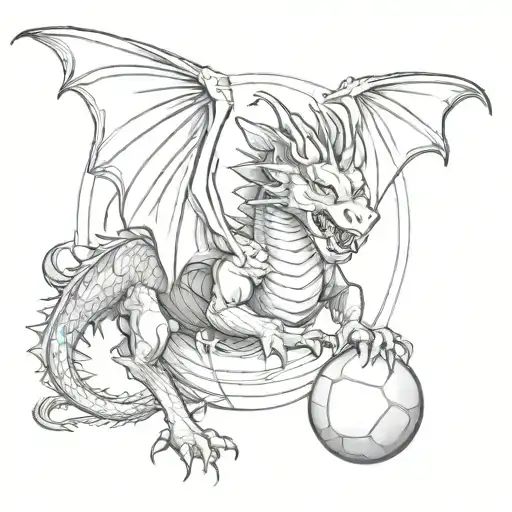 Welsh Dragon In A Rugby Ball