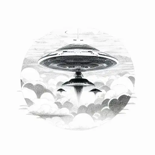 An Alien Spaceship Hovering Over Central Park With A Goblin Pilot