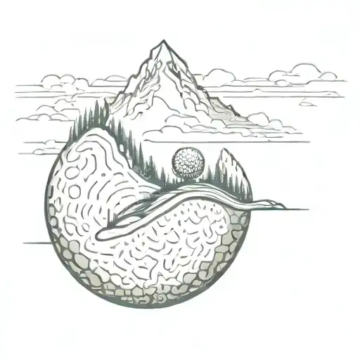 A Golf Ball Teed Up On A Mountain Peak