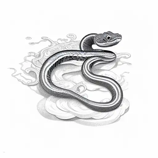 Black And Blue Snake Simple 2D