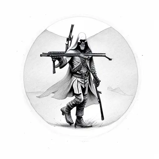 Grim Reaper Holding Rifle