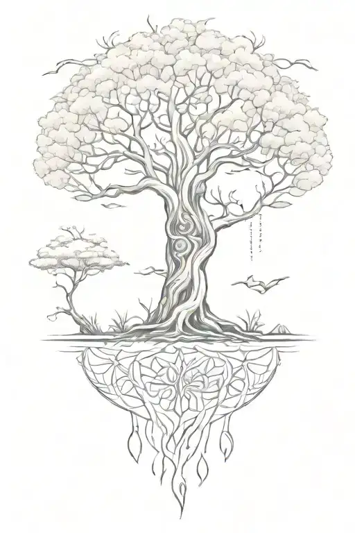 Tree Of Life Back With Roots Representing All That Is Divine Tattoo African Inspired Fluidity