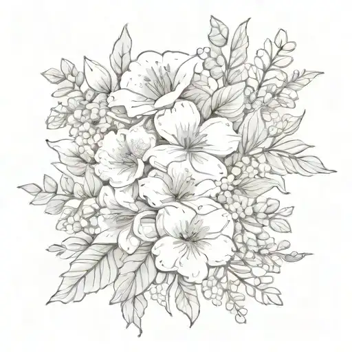Birth Flower 2 March And December Bouquet Fine Line