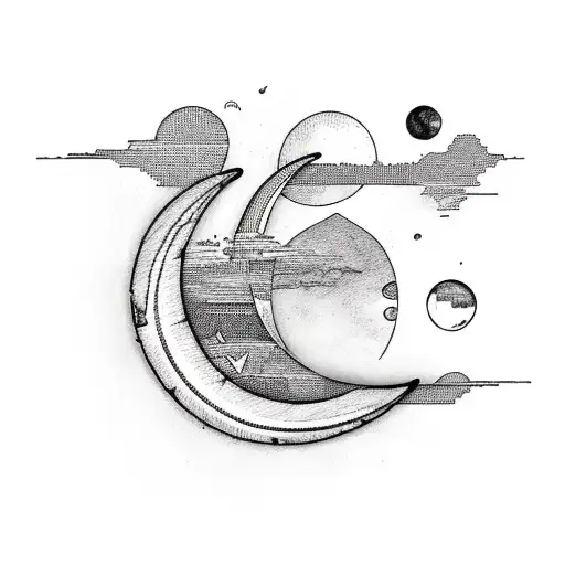 Crescent Moon Fine Line