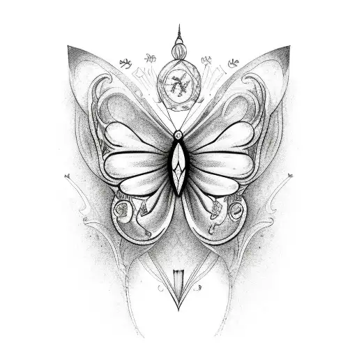 Virgo Zodiac Sign As The Body On A Butterfly
