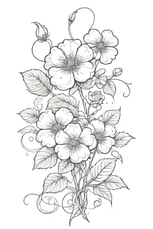 Rose And 4 Leaf Clover With Roots Growing