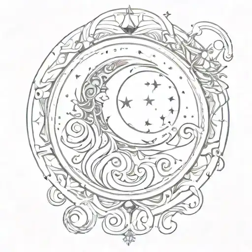 Moon And Aquarius Zodiac Sign