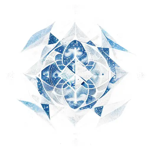 Geometric Pattern Of Zodiac Signs Flowing Into A Cosmic Ocean Scene