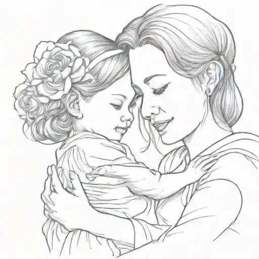 Mother Hold Her Dughter Hand