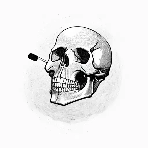 Glowing Skull With A Microphone
