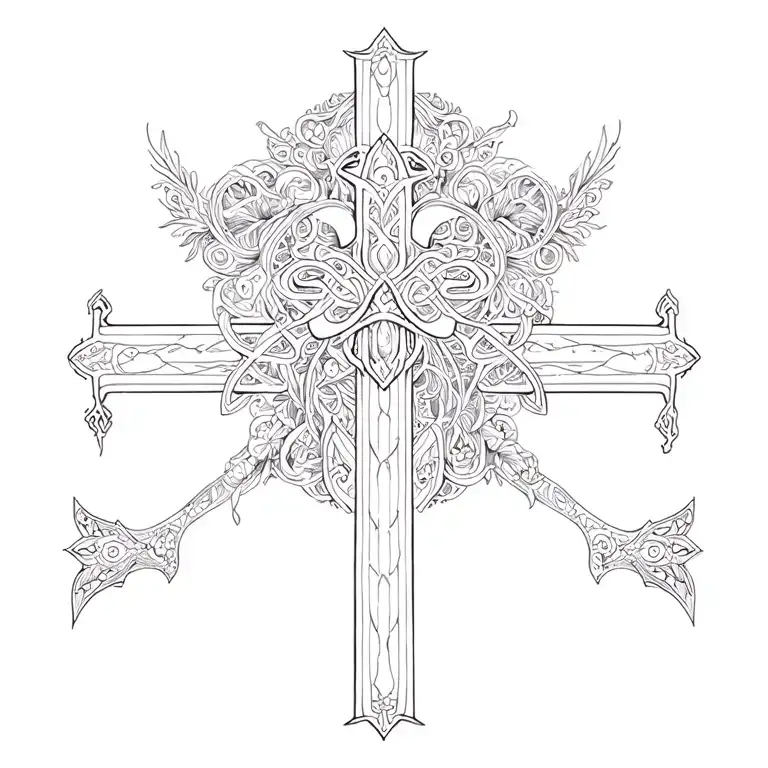 Cross Made Entirely Of Intricate
