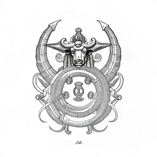 Colombia Flag With Aries Zodiac