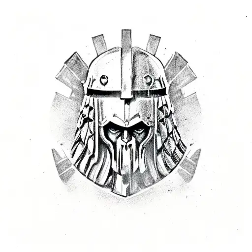 Spartan Warrior With Skull Chest Plate