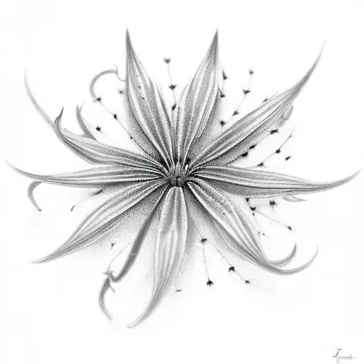 Spider Lilly With Star Dust And Elaborate Lines