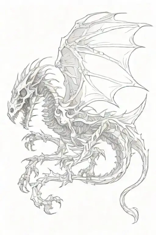 Full Dragon Skeleton Flying