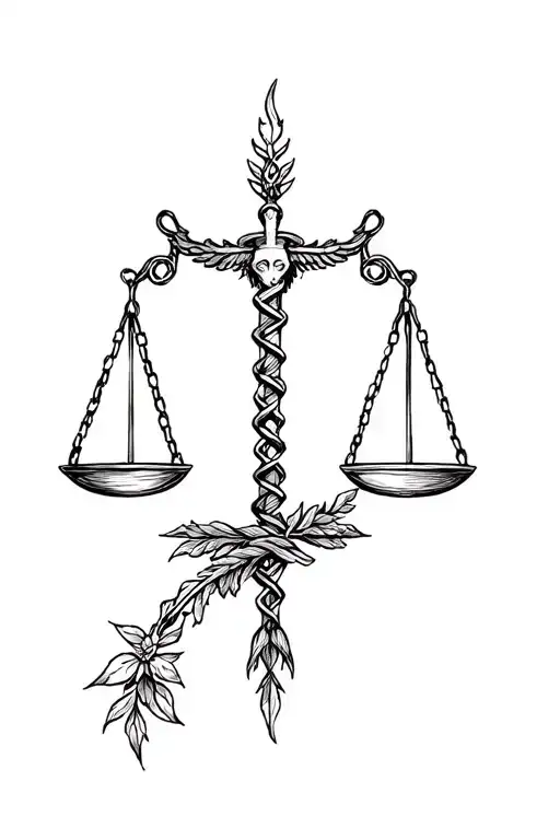 Libra Zodiac Sign Wrapped Around The Forearm