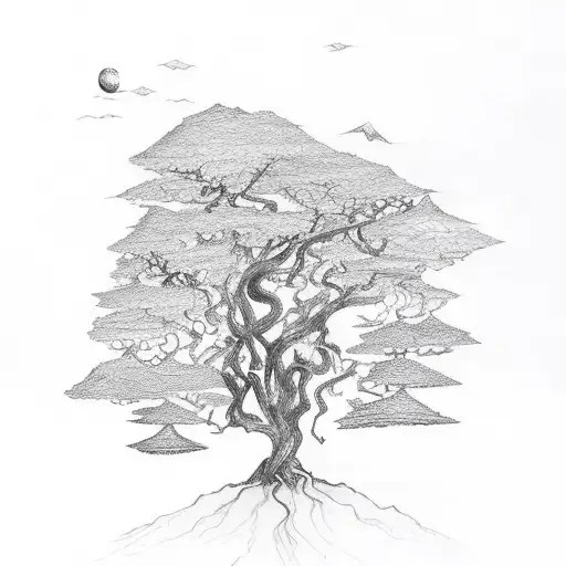 Lake Como With A Tree Of Life