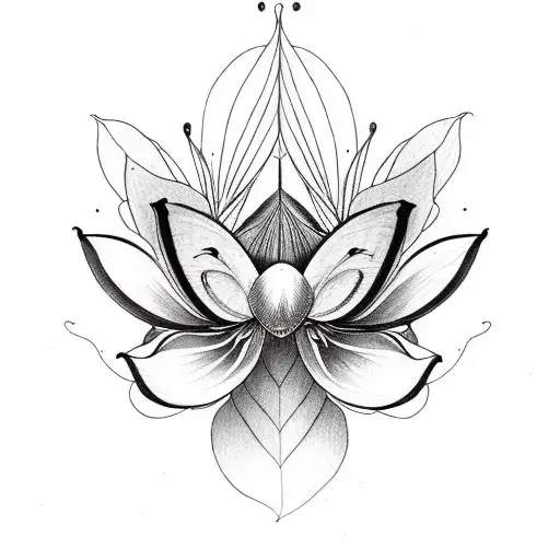Half Butterfly Half Lotus Flower