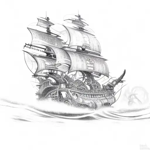 Kraken Attacking Ship