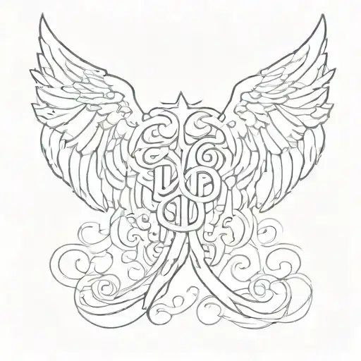 Angel Wings With The Letters Lmp