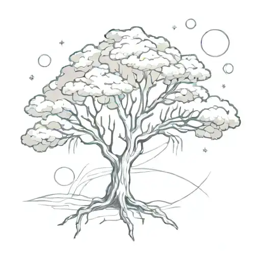 A Sketch Of A Tree Growing On A Distant Planet