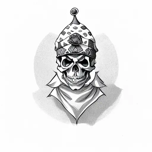 Skull With Jester Hat On