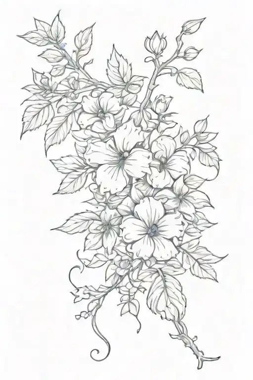 Flowers Intertwined With Vines Subtle Symbols Of Ny Boston And Arizona