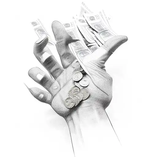 Hand Sprading Money