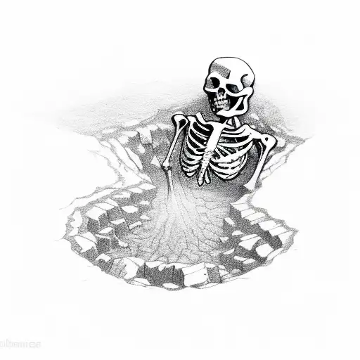 Skeleton Coming Out Of A Pit