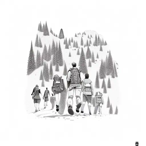 A Group Of Friends Hiking Together With A Hidden Message About Relationships