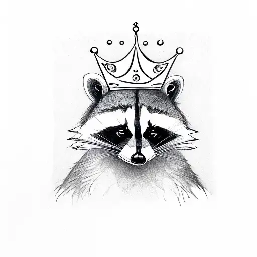 Raccoon With Crown