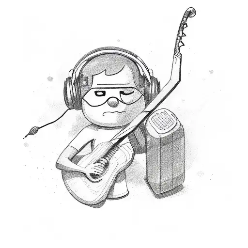 Stickman Enjoying Music