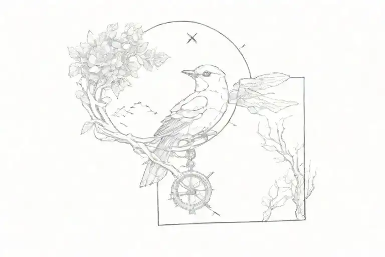 Forest Bird And Compass