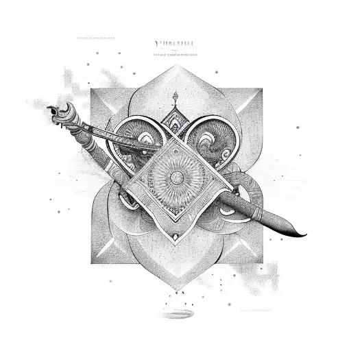 Yudh Word With A Indian Bow