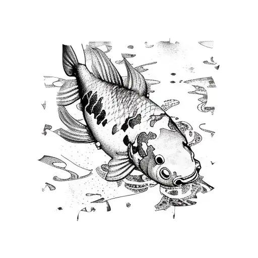 Jigsaw Puzzle Pieces Making A Koi Fish