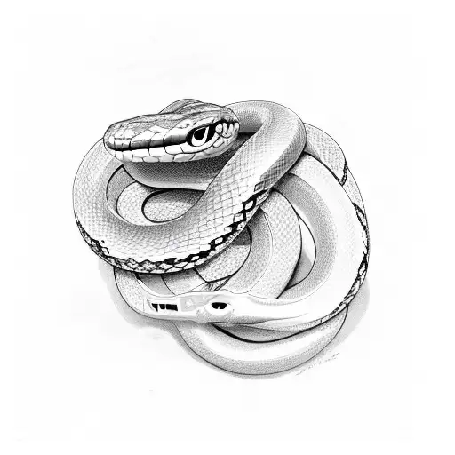 Snake Wrapped Around Thigh In A Resting Position And Wrapped Like A Thigh Bracelet