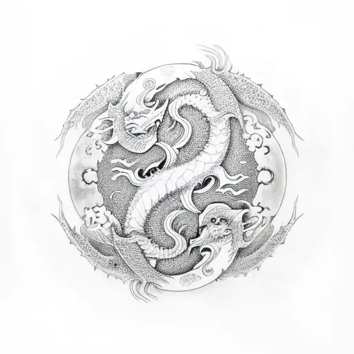 Dragon Yin And Yang Cherry Blossom