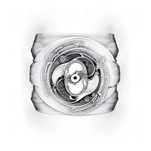 Bracelet With Ying Yang Ghost Charm