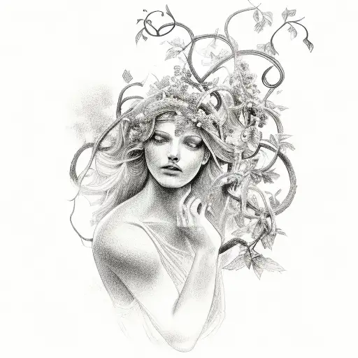 Greek Goddess And Vine