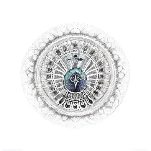 Peacock With Its Wheel Open